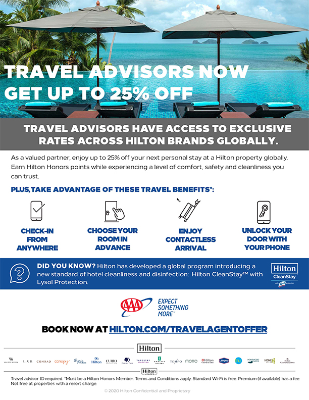 hilton travel agent rates 2022